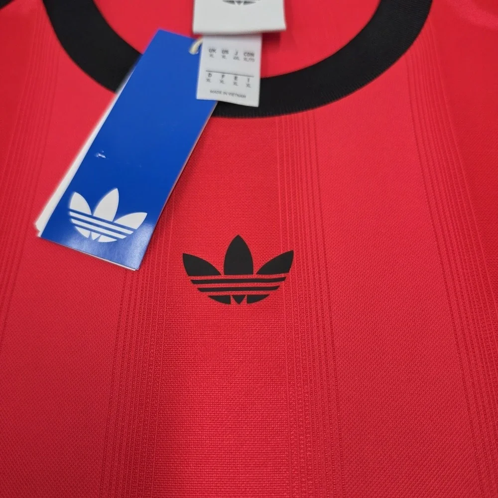 Adidas Jacquard Jersey Red Black JW5881 Men's Size XLarge